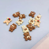 10pcs Bowknot Bear Rabbit Resin Charms for DIY Jewelry Earrings Keychain