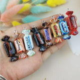 10pcs Milk Chocolate Candy Resin Charms Earring DIY Jewelry Kids Gift