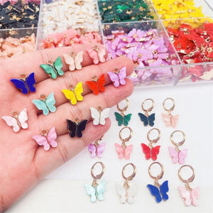 20Pc Acrylic Butterfly Charm Earrings DIY Accessory Colorful for Earrin