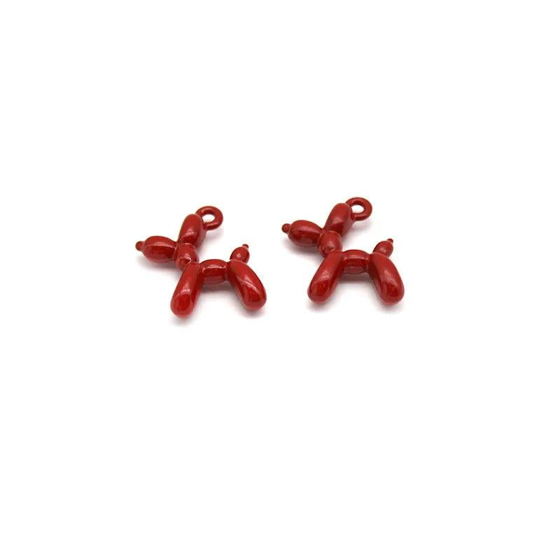 10pcs Colorful 3D Balloon Dog Charms Pendant for DIY Jewelry