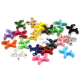 10pcs Colorful 3D Balloon Dog Charms Pendant for DIY Jewelry