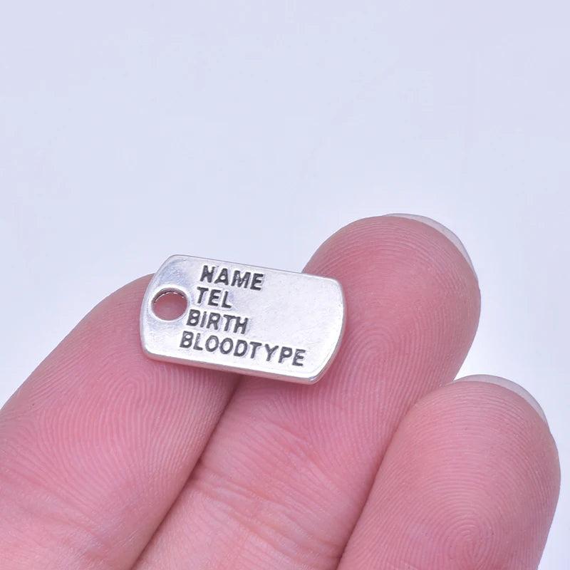 30Pcs/Lot RIP Letter Name Tag Charms Pendant for Necklaces Keychain