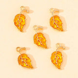 20Pcs Colorful Enamel Tree Leaf Charms Alloy Pendant DIY Jewelry Making 5Colors