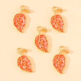 20Pcs Colorful Enamel Tree Leaf Charms Alloy Pendant DIY Jewelry Making 5Colors