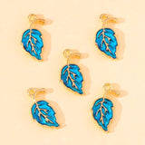 20Pcs Colorful Enamel Tree Leaf Charms Alloy Pendant DIY Jewelry Making 5Colors