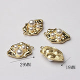 6PCS 3D Pearl Leaves Flowers Charms Pendant For DIY Earrings