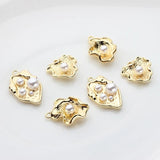 6PCS 3D Pearl Leaves Flowers Charms Pendant For DIY Earrings