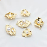 6PCS 3D Pearl Leaves Flowers Charms Pendant For DIY Earrings