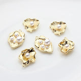 6PCS 3D Pearl Leaves Flowers Charms Pendant For DIY Earrings
