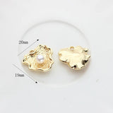 6PCS 3D Pearl Leaves Flowers Charms Pendant For DIY Earrings