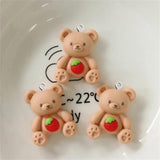 10Pcs Strawberry Bear Rabbit Pendant Accessory DIY Earring Necklace Resin Charms