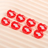 10pcs European Red Lip Resin Charms for Jewelry Making