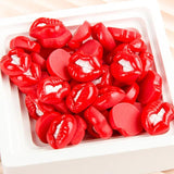 10pcs European Red Lip Resin Charms for Jewelry Making