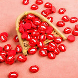 10pcs European Red Lip Resin Charms for Jewelry Making