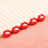 10pcs European Red Lip Resin Charms for Jewelry Making