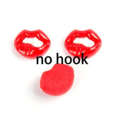 10pcs European Red Lip Resin Charms for Jewelry Making
