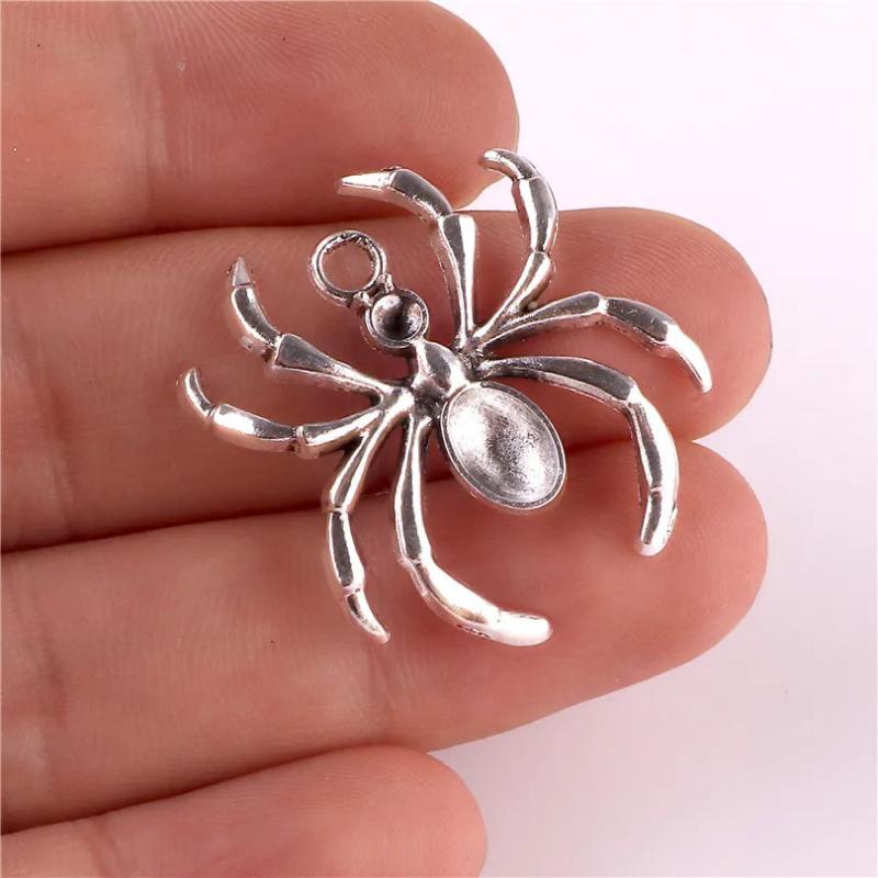 20pcs Halloween Gothic Spider Charms Pendant Craft Supplies DIY Craft Making