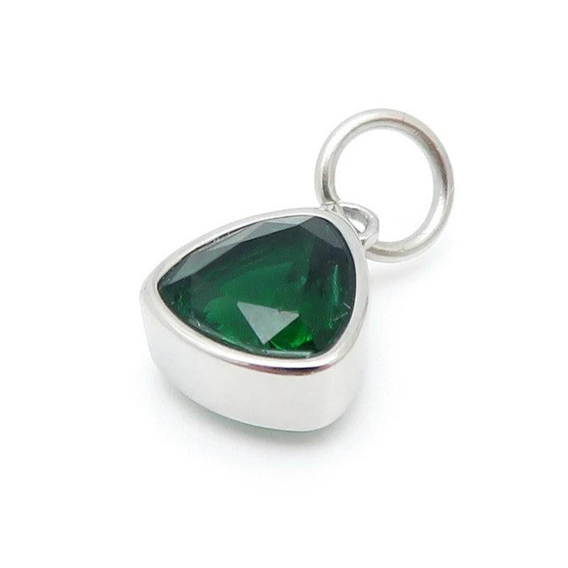 10mm Stainless Steel Cubic Zirconia Charms Pendants for Women Jewelry