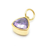 10mm Stainless Steel Cubic Zirconia Charms Pendants for Women Jewelry