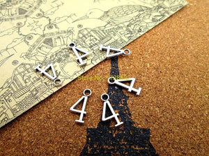 30pcs Tibetan Silver Number 4 Charms Pendants for Jewelry Making