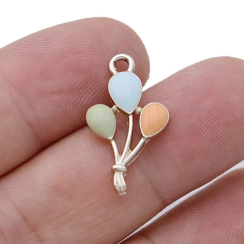 10Pcs Enamel Balloon Charm Pendant Jewelry DIY Accessories Craft