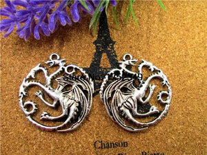 5pcs Antique Tibetan Silver Flying Dragon Charms Pendant