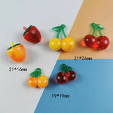10Pcs Cherry Strawberry Resin Charms for DIY Earrings Bracelet
