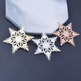 6pcs Snowflake Silver Charms for Christmas Jewelry