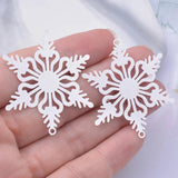 6pcs Snowflake Silver Charms for Christmas Jewelry