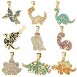 18K Plated Turquoise Dinosaur Charms for DIY Jewelry Making