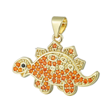 18K Plated Turquoise Dinosaur Charms for DIY Jewelry Making