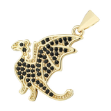 18K Plated Turquoise Dinosaur Charms for DIY Jewelry Making