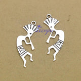 40pcs Antique Silver Kokopelli Pendant Charms 24x9mm DIY Jewelry Making Supplies