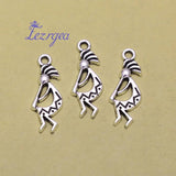 40pcs Antique Silver Kokopelli Pendant Charms 24x9mm DIY Jewelry Making Supplies