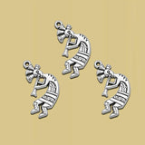 40pcs Antique Silver Kokopelli Pendant Charms 24x9mm DIY Jewelry Making Supplies