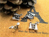 15pcs 3D Binocular Charms Antique Tibetan Silver Pendants 16x15mm