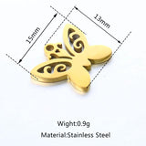 5pcs Stainless Steel Butterfly Charm for Jewellery Making