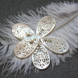 Natural Freshwater Shell 20*35mm Carved Water Drop Jewelry DIY