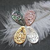 Natural Freshwater Shell 20*35mm Carved Water Drop Jewelry DIY