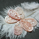 Natural Freshwater Shell 20*35mm Carved Water Drop Jewelry DIY