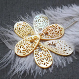Natural Freshwater Shell 20*35mm Carved Water Drop Jewelry DIY