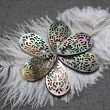 Natural Freshwater Shell 20*35mm Carved Water Drop Jewelry DIY