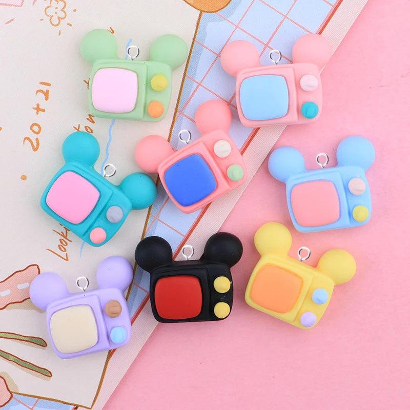 10Pcs TV Television Charms Pendants Resin Patch DIY Jewelry Making C333