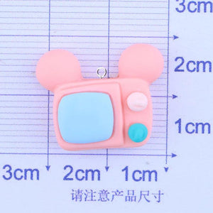 10Pcs TV Television Charms Pendants Resin Patch DIY Jewelry Making C333