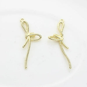 Zinc Alloy Bow Tassel Charms 16*48mm 6pcs/lot For DIY Jewelry Making