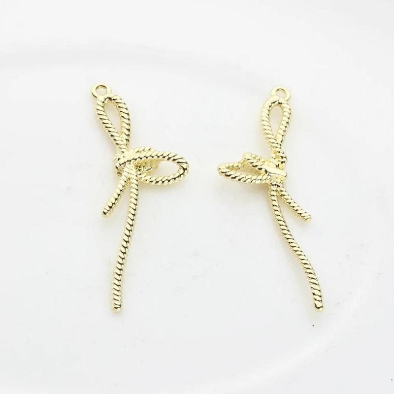 Zinc Alloy Bow Tassel Charms 16*48mm 6pcs/lot For DIY Jewelry Making