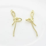 Zinc Alloy Bow Tassel Charms 16*48mm 6pcs/lot For DIY Jewelry Making