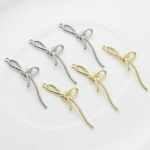 Zinc Alloy Bow Tassel Charms 16*48mm 6pcs/lot For DIY Jewelry Making