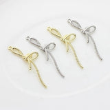 Zinc Alloy Bow Tassel Charms 16*48mm 6pcs/lot For DIY Jewelry Making