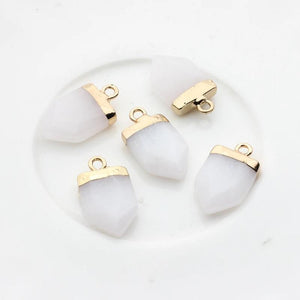 Natural Stone Geometric Birthstone Charms 10*18mm 2pcs/lot
